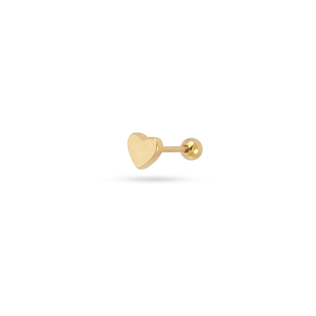 Love Heart Ball Back Single Stud Earring | Anartxy