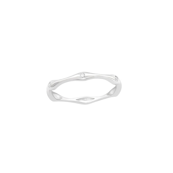 Meela Delicate Silver Multistone Stacking Ring