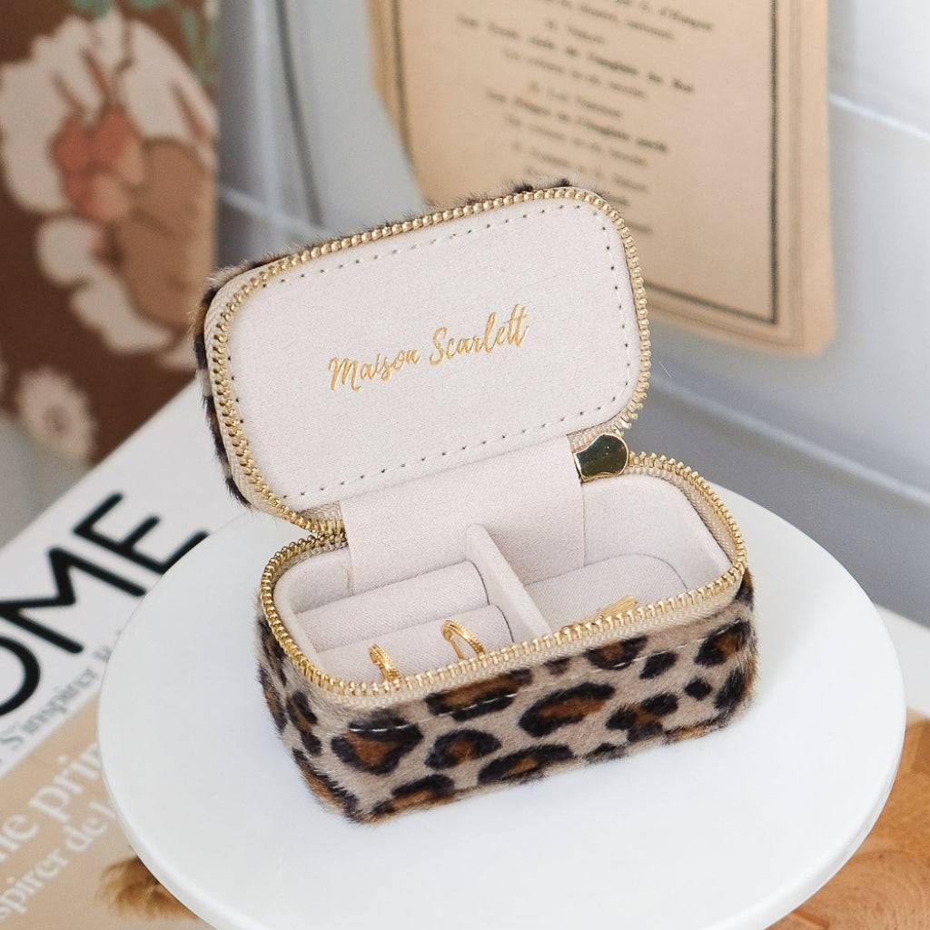 Mini Jewellery Travel Case | Marie | Leopard | Maison Scarlett