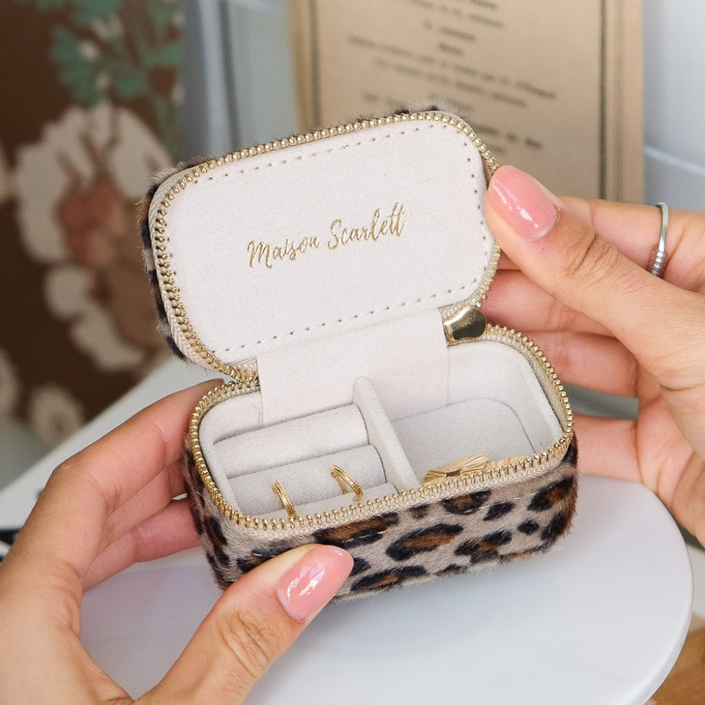 Mini Jewellery Travel Case | Marie | Leopard | Maison Scarlett