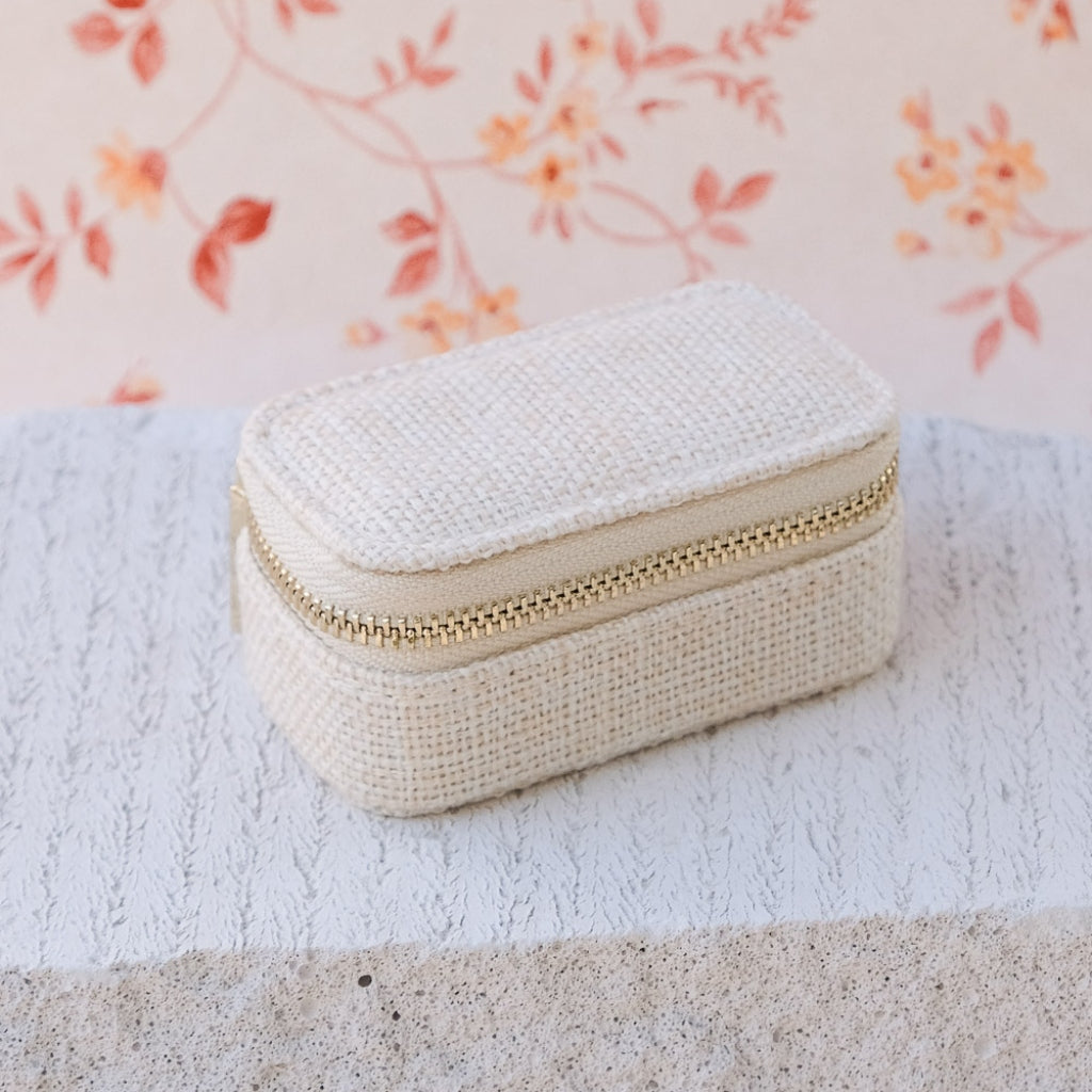 Mini Jewellery Travel Case | Marie | Linen | Maison Scarlett