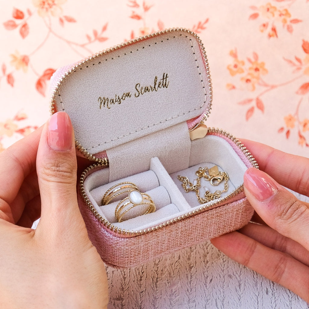 Mini Jewellery Travel Case | Marie | Linen | Maison Scarlett