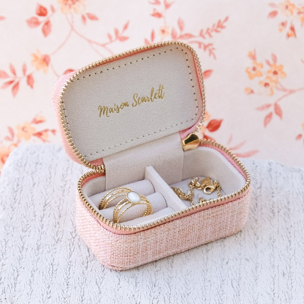 Mini Jewellery Travel Case | Marie | Linen | Maison Scarlett