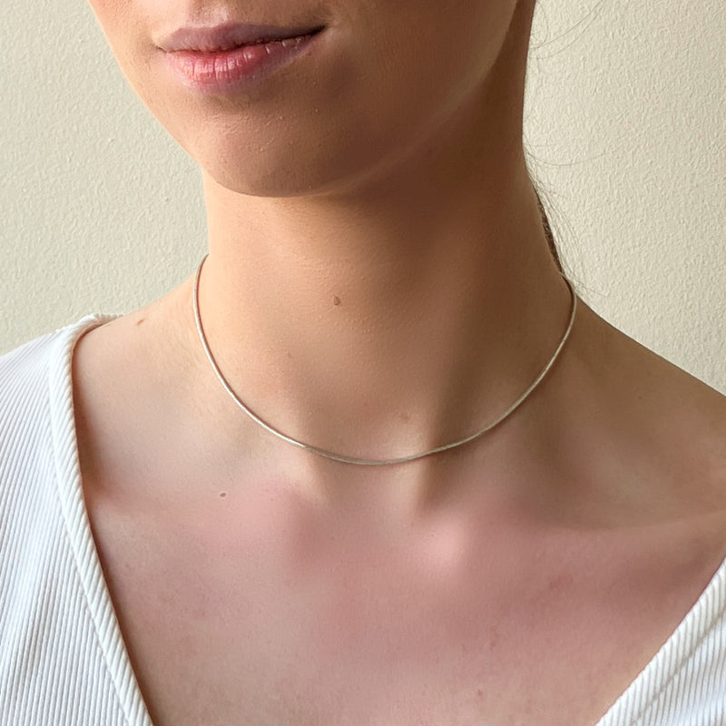 Orta Silver Delicate Snake Chain Necklace