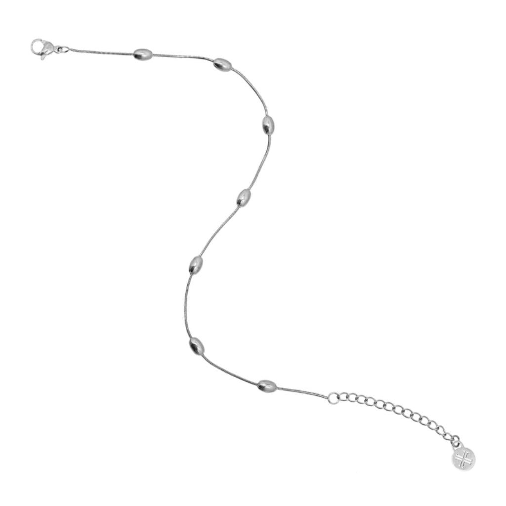 Oval Bead Detail Chain Anklet | Anartxy