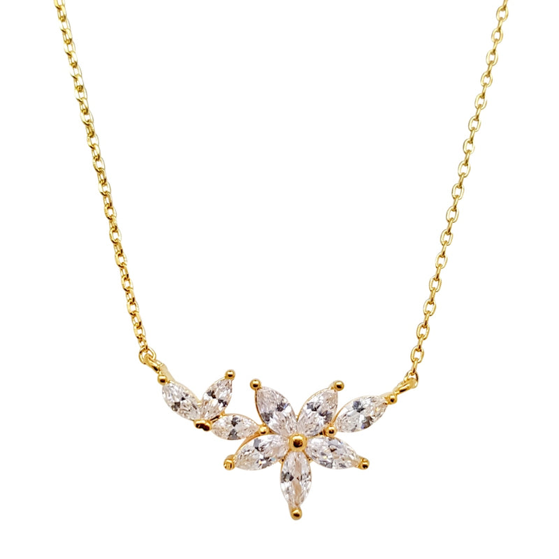 Paloma Gold Crystal Floral Necklace