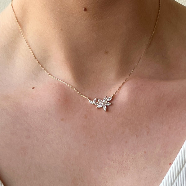 Paloma Gold Crystal Floral Necklace