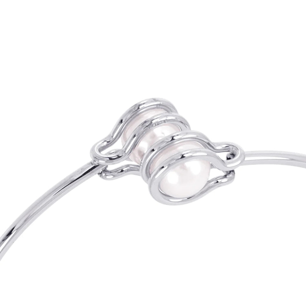 Pearl Detail Bangle Bracelet | Anartxy