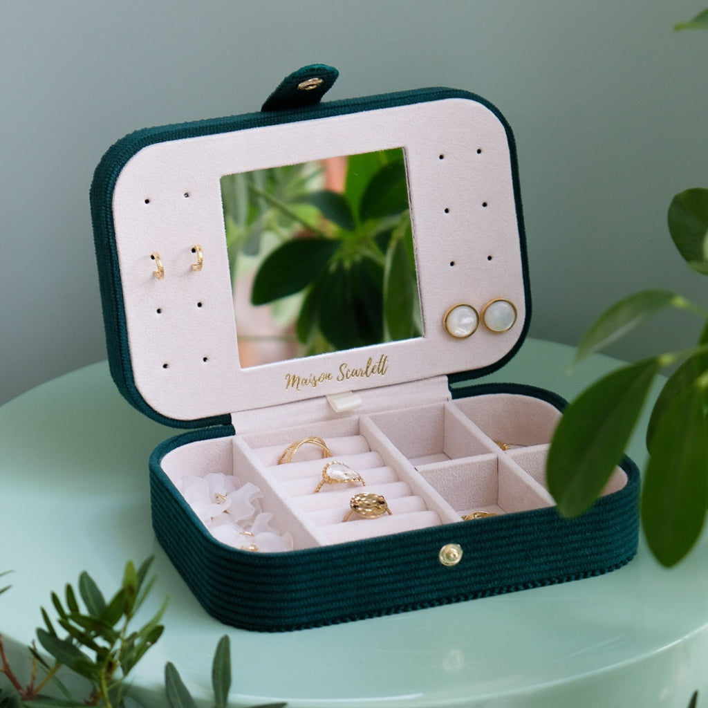 Rectangle Travel Jewellery Box | Brigitte | Corduroy | Maison Scarlett