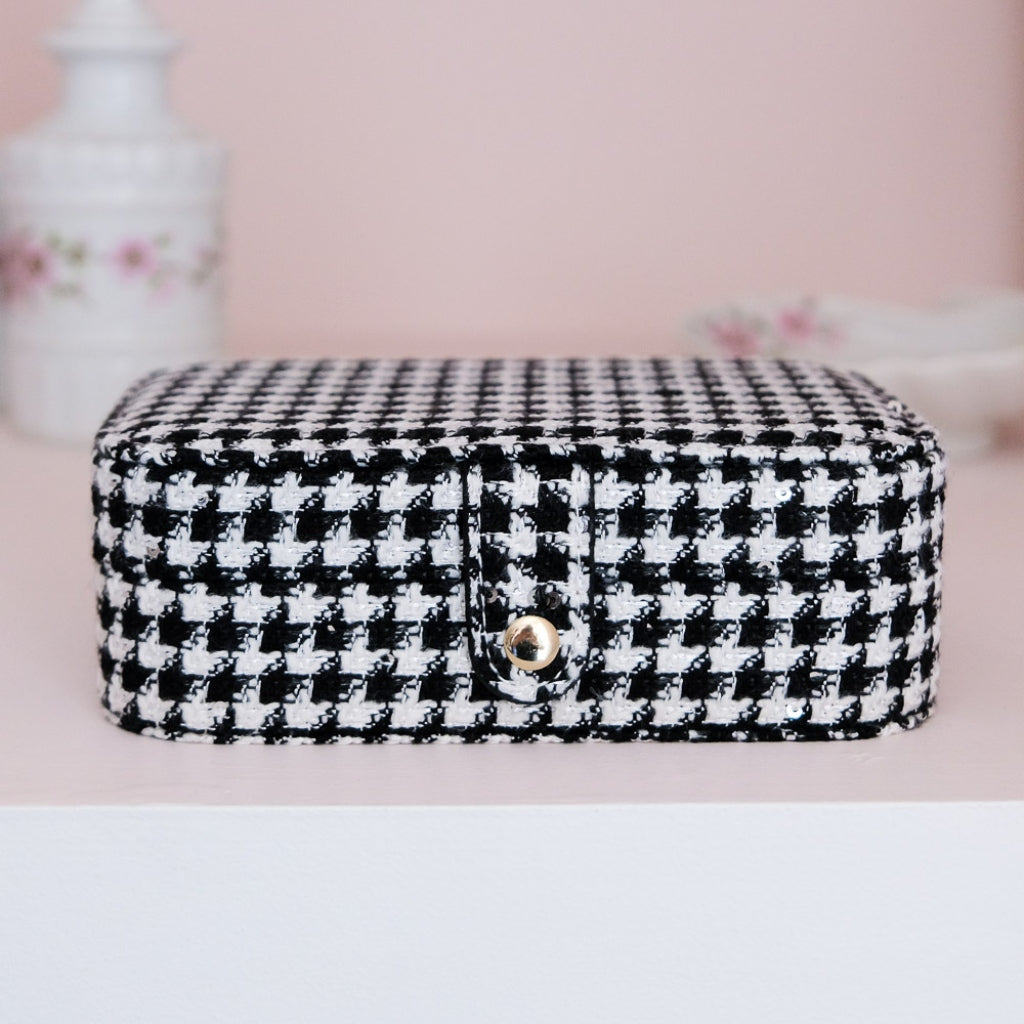 Rectangle Travel Jewellery Box | Brigitte | Houndstooth | Maison Scarlett