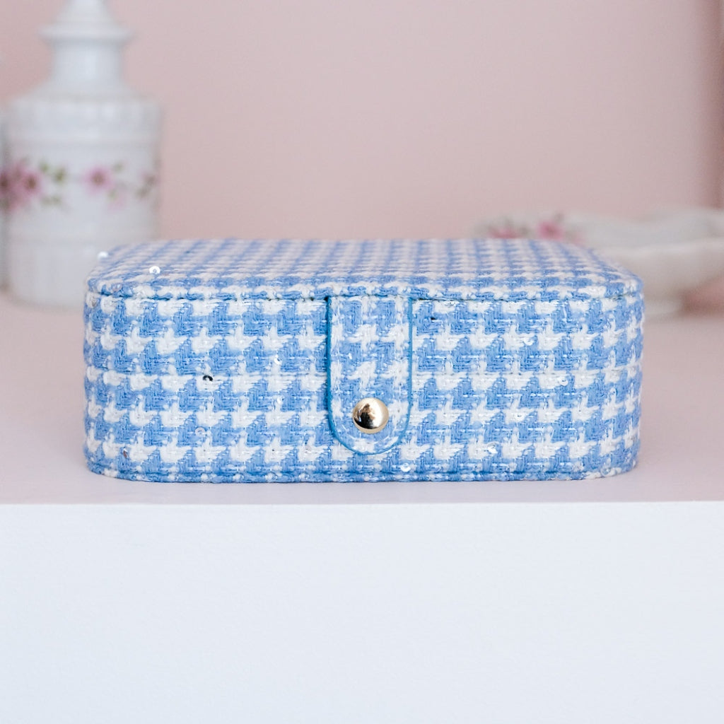 Rectangle Travel Jewellery Box | Brigitte | Houndstooth | Maison Scarlett