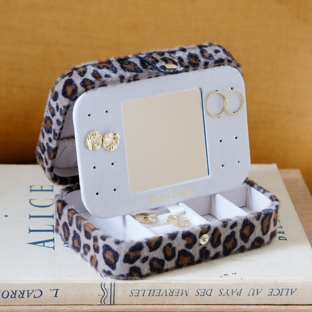 Rectangle Travel Jewellery Box | Brigitte | Leopard | Maison Scarlett