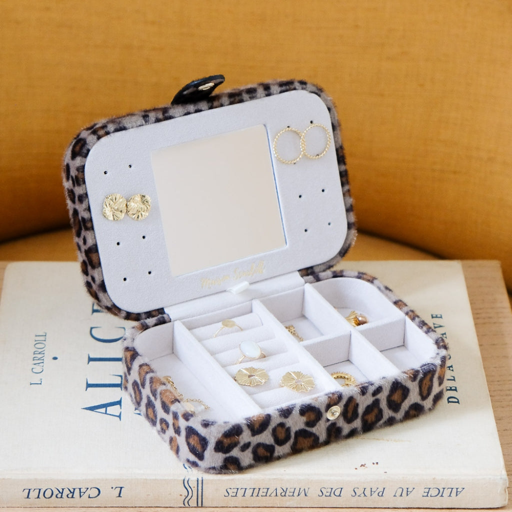 Rectangle Travel Jewellery Box | Brigitte | Leopard | Maison Scarlett