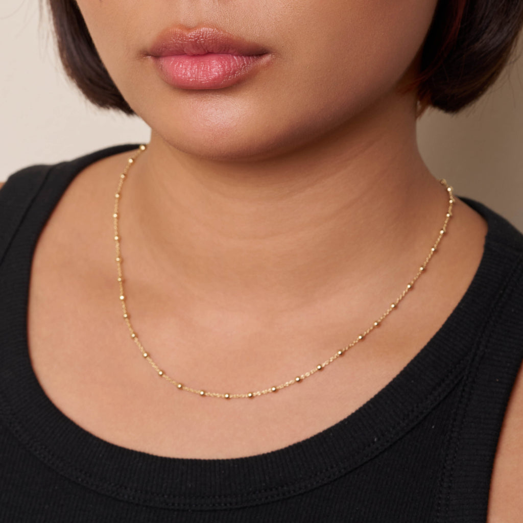 Reelan Gold Satellite Chain Necklace 45cm