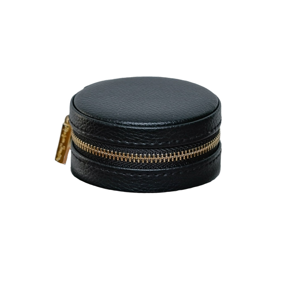 Round Travel Jewellery Case | Yvonne | Faux Leather | Maison Scarlett