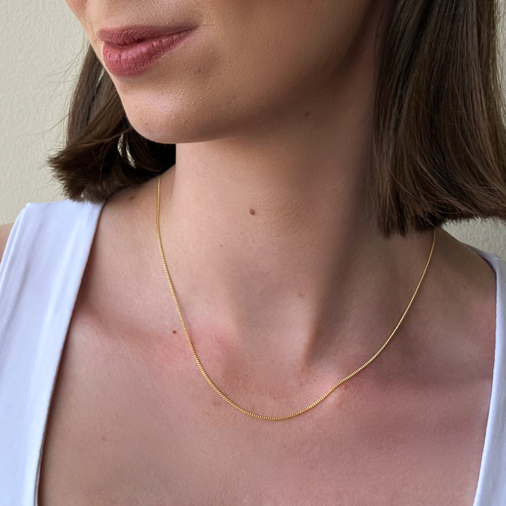 Gold Curb Chain Necklace