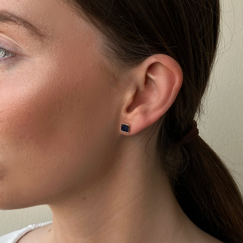 Salers Coloured Natural Stone Stud Earrings
