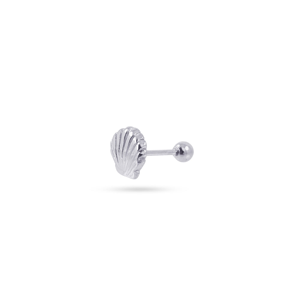 Sea Shell Ball Back Single Stud Earring | Anartxy