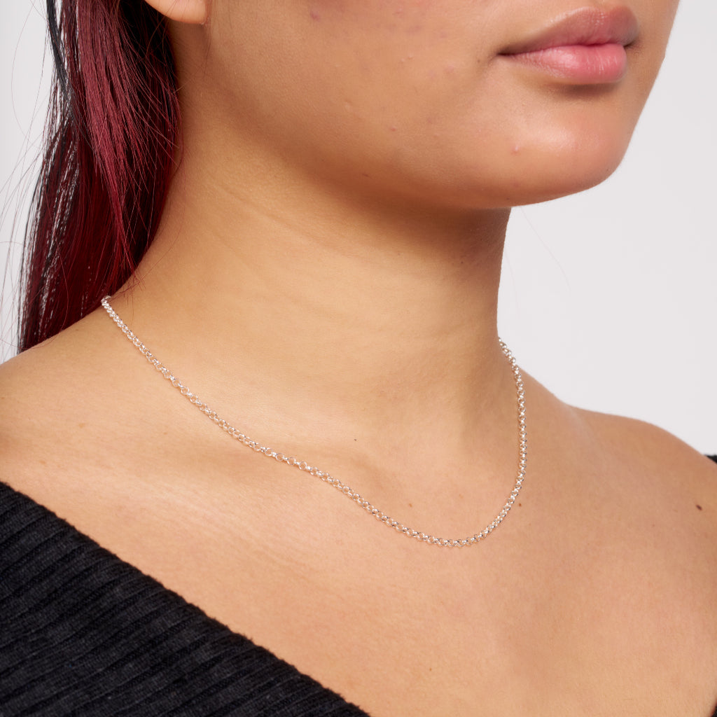 Silver Belcher Chain Necklace | Etta