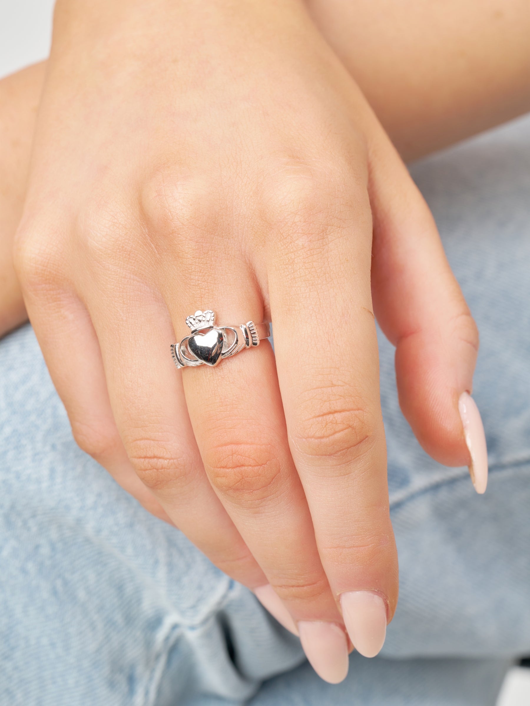 Silver Chunky Claddagh Ring | Saoirse