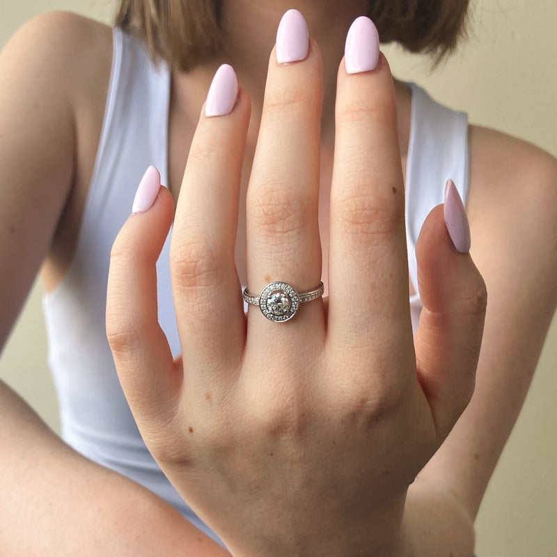 Silver Circle Halo Ring