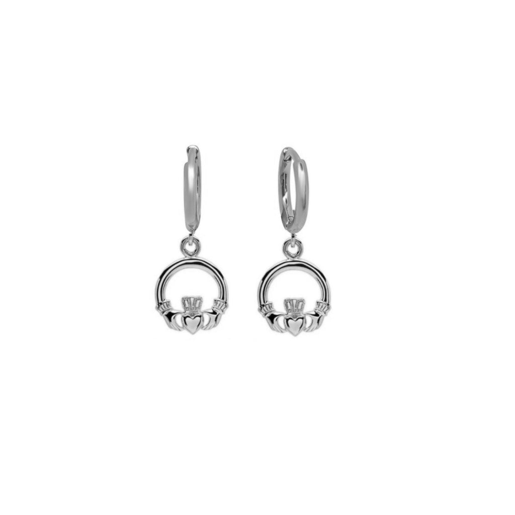 Silver Claddagh Charm Earrings | Fiadh
