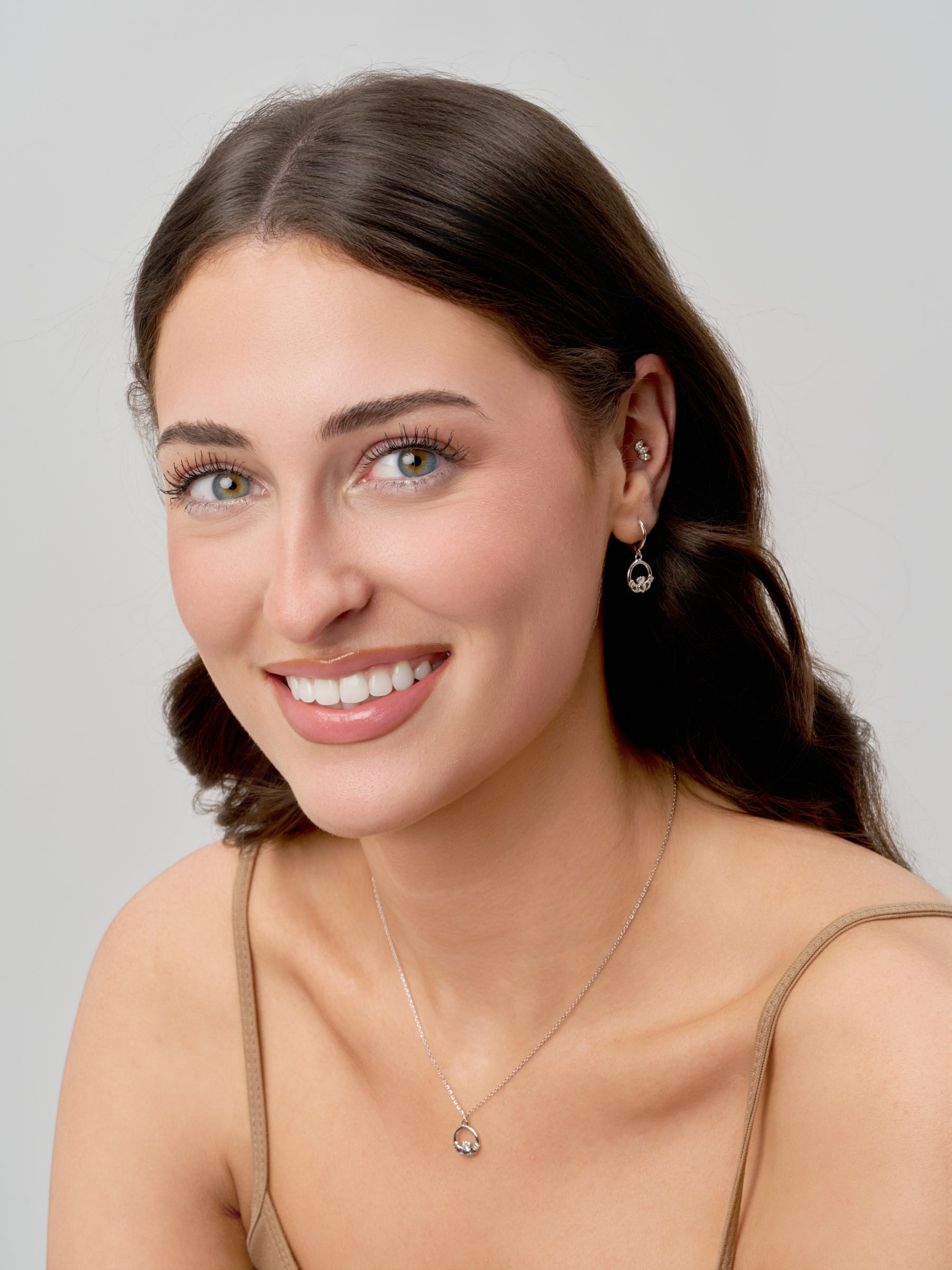 Silver Claddagh Charm Earrings | Fiadh