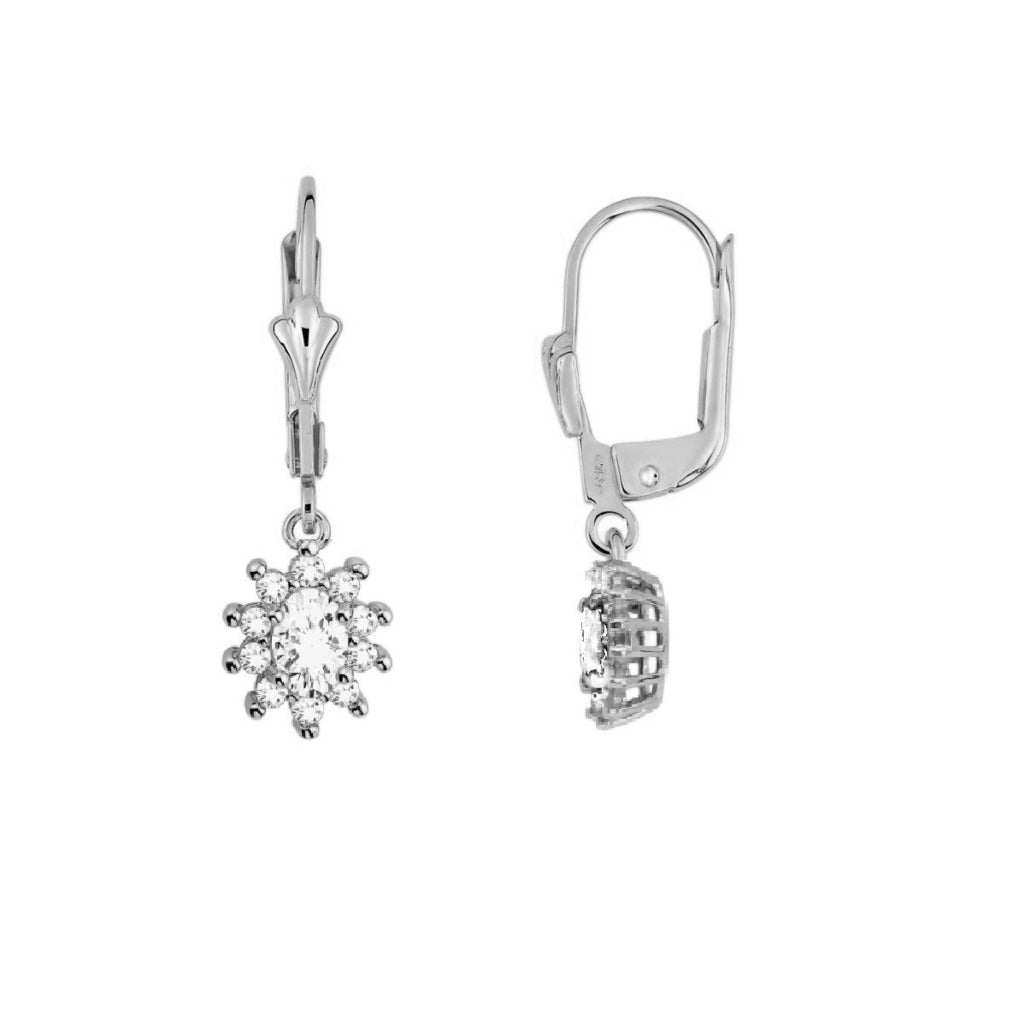 Silver Cluster Drop Earrings | Fleur