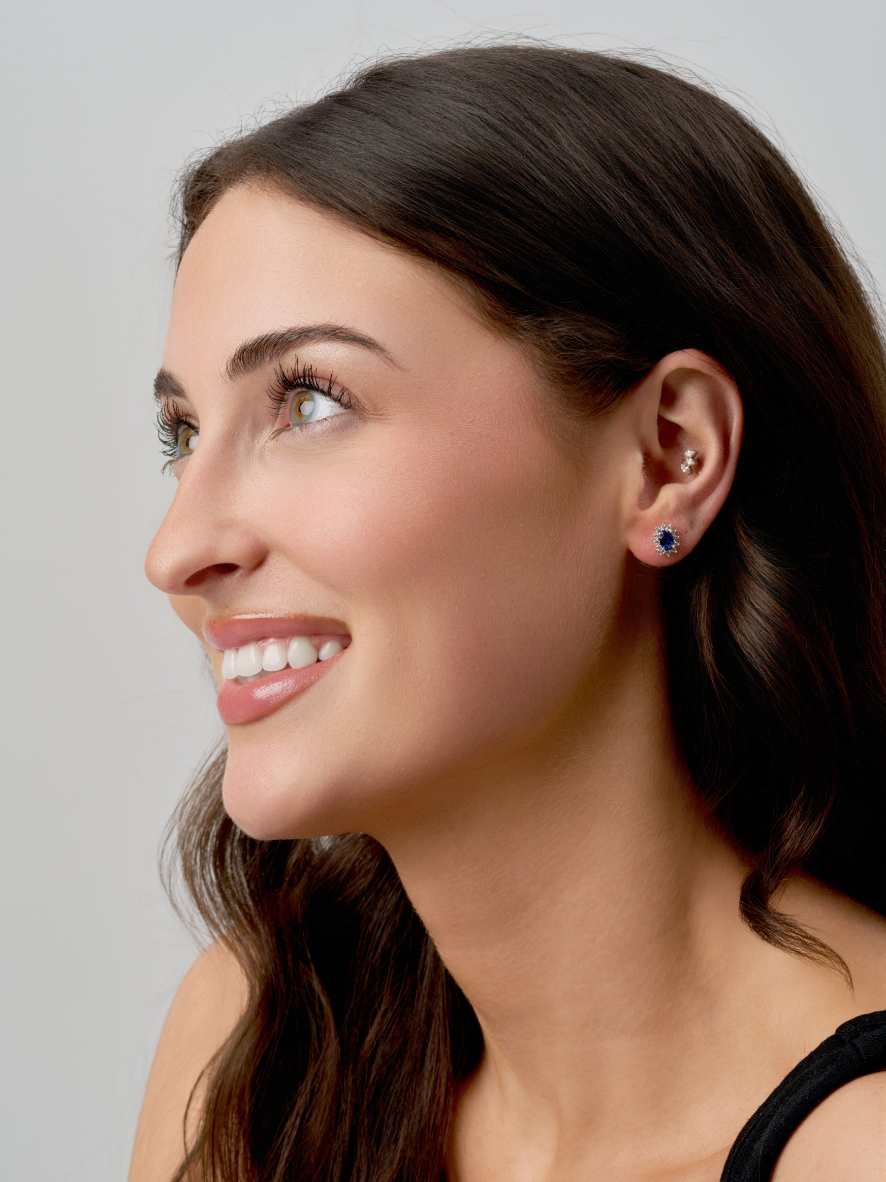 Silver Coloured Stone Cluster Stud Earrings | Bastia