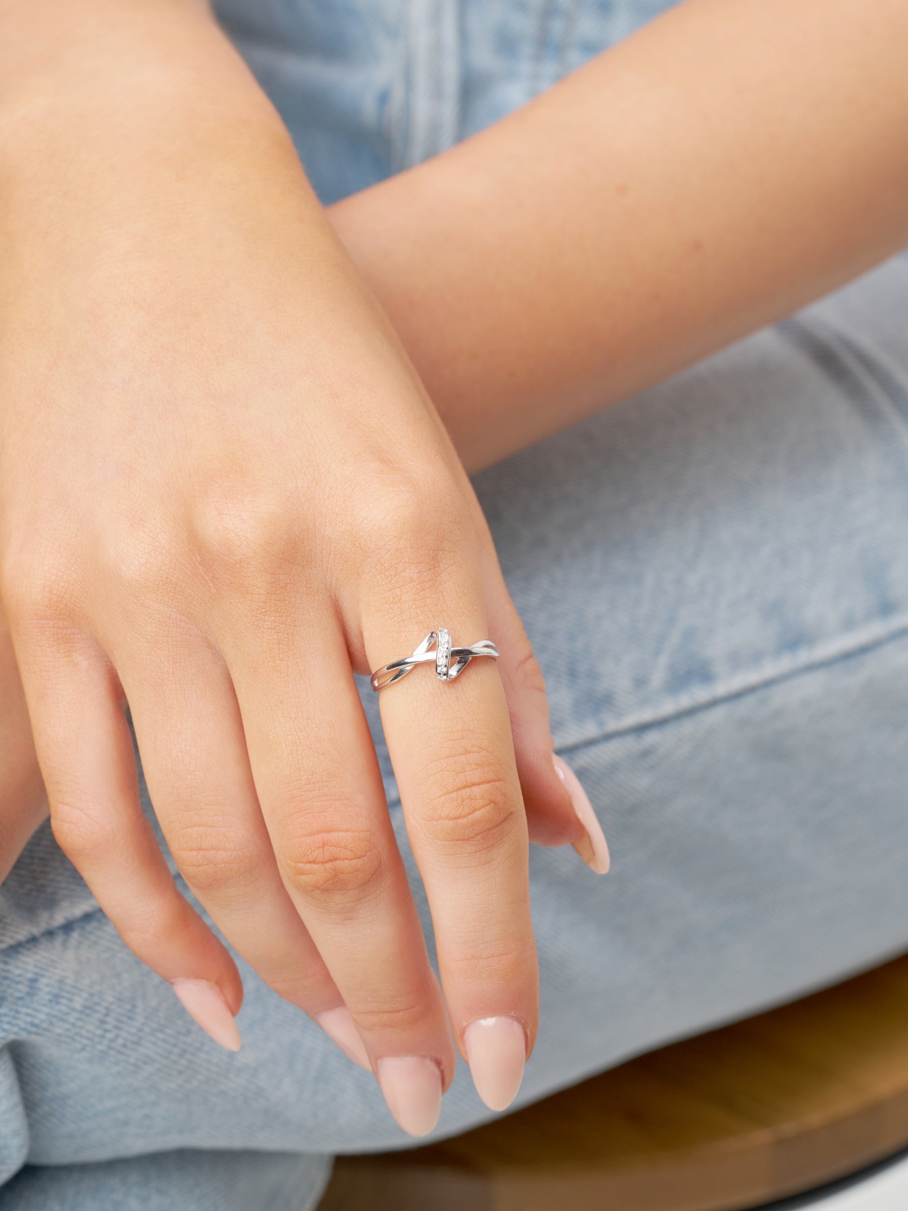 Silver Curve Design Ring | Ziva