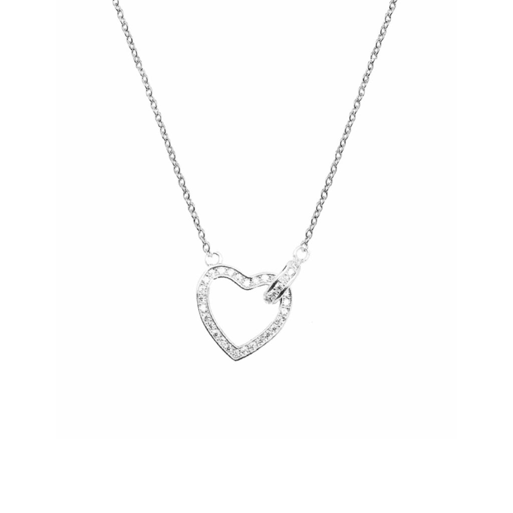 Silver Cut Out Loveheart Necklace | Coeur