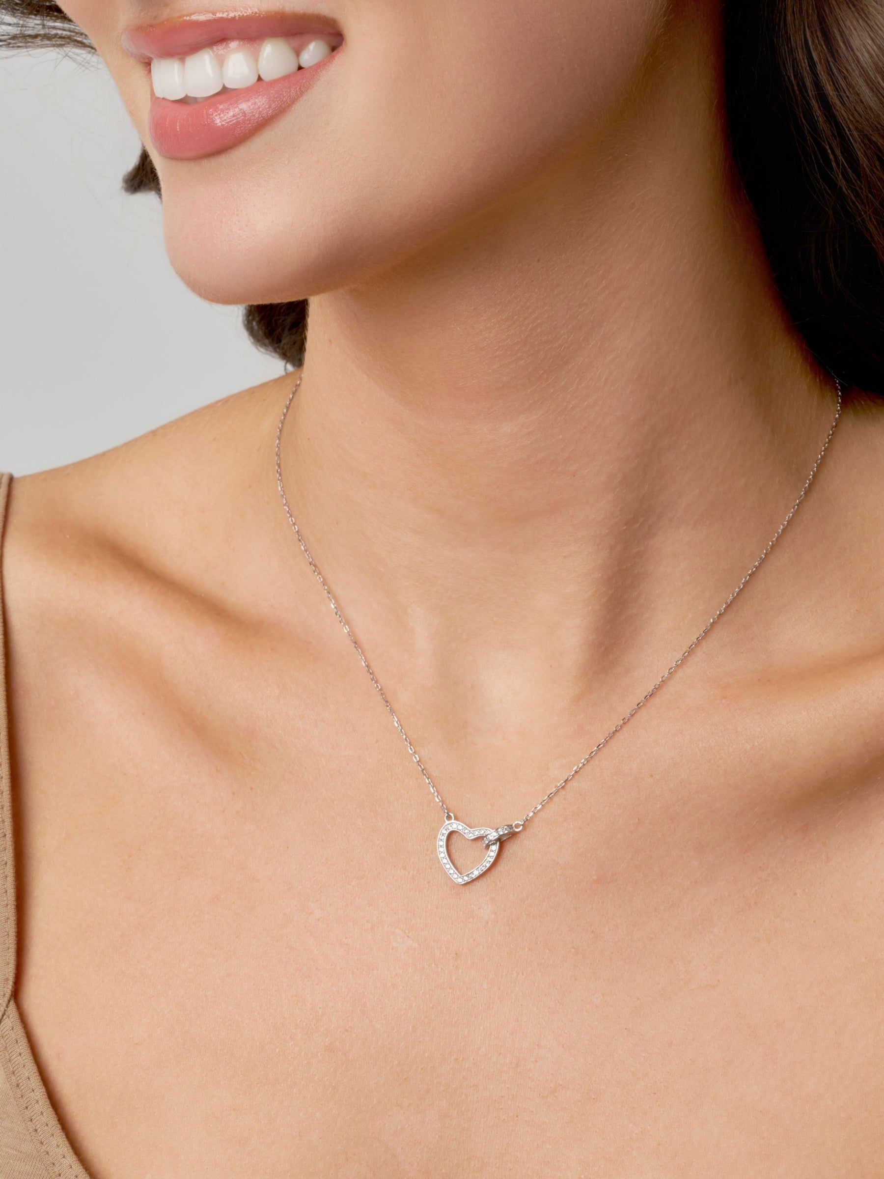 Silver Cut Out Loveheart Necklace | Coeur
