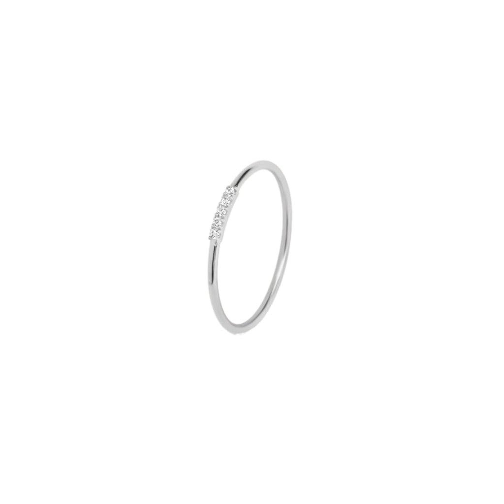 Silver Dainty Five Stone Ring | Lucie