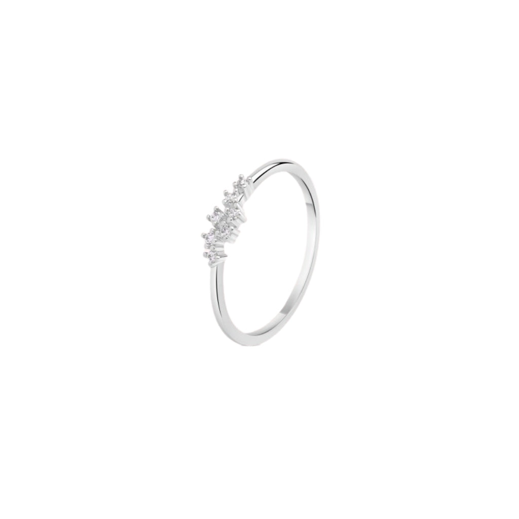 Silver Dainty Multi Stone Ring | Aelis