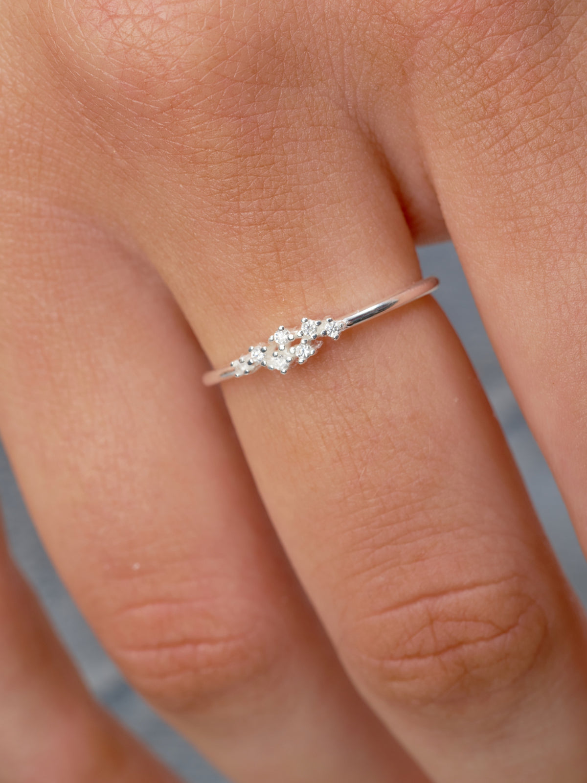 Sliver Rings Multiple Silver Dainty Multi Stone Ring | Aelis