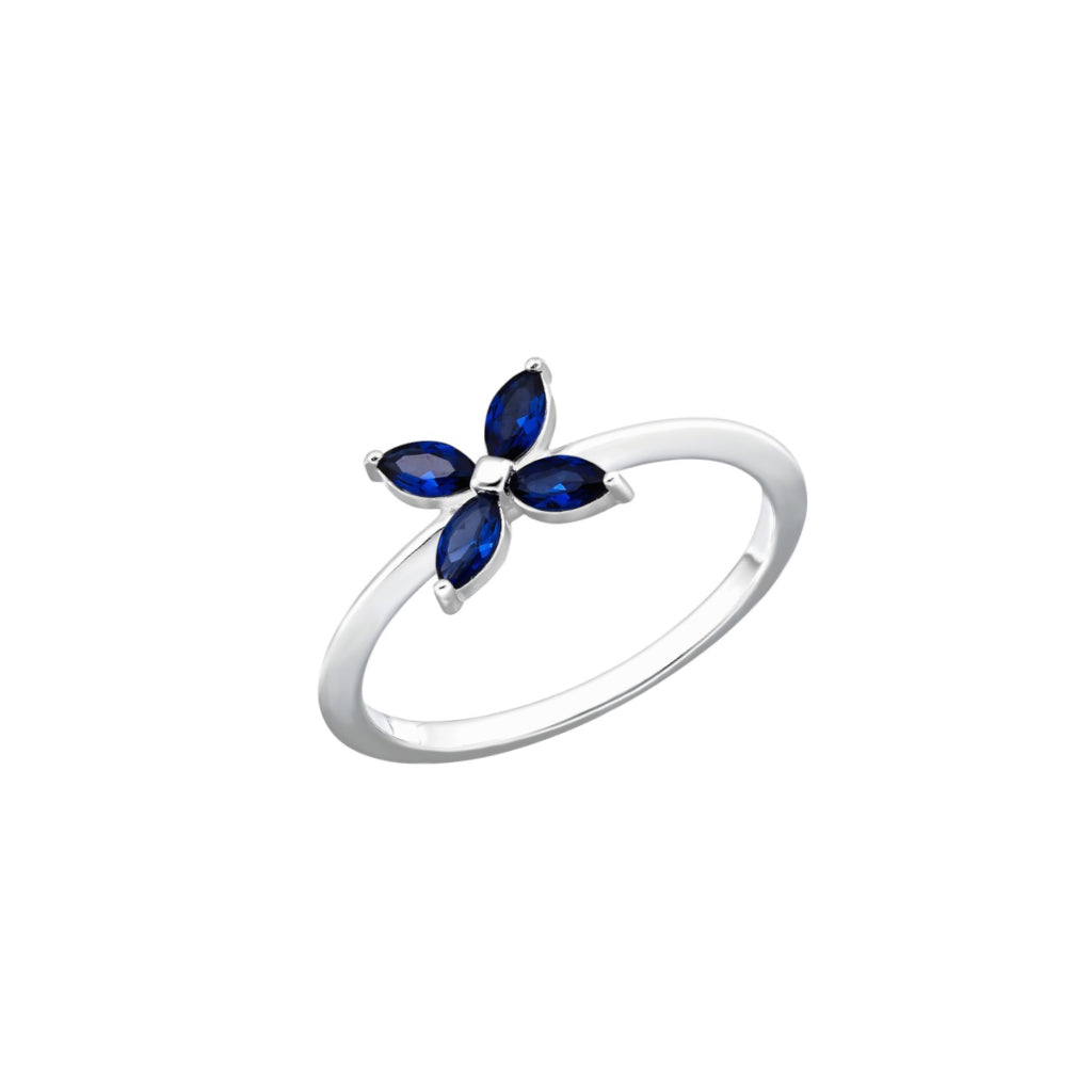 Silver Delicate Blue Stone Ring | Vyra