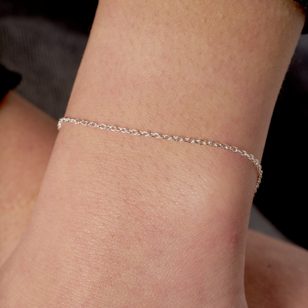 Silver Delicate Cable Chain Bracelet | Zafra