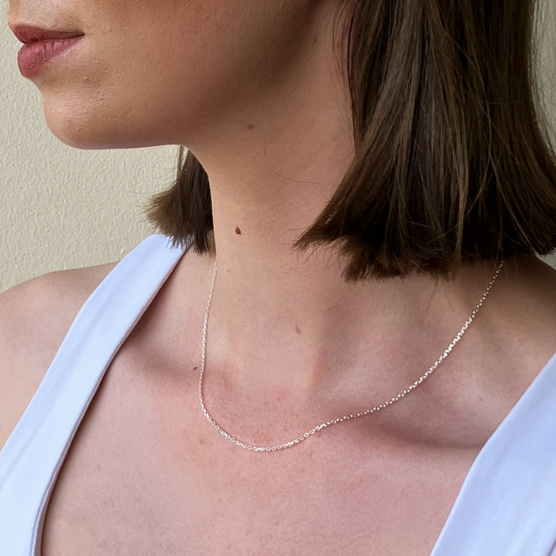 Silver Delicate Cable Chain Necklace