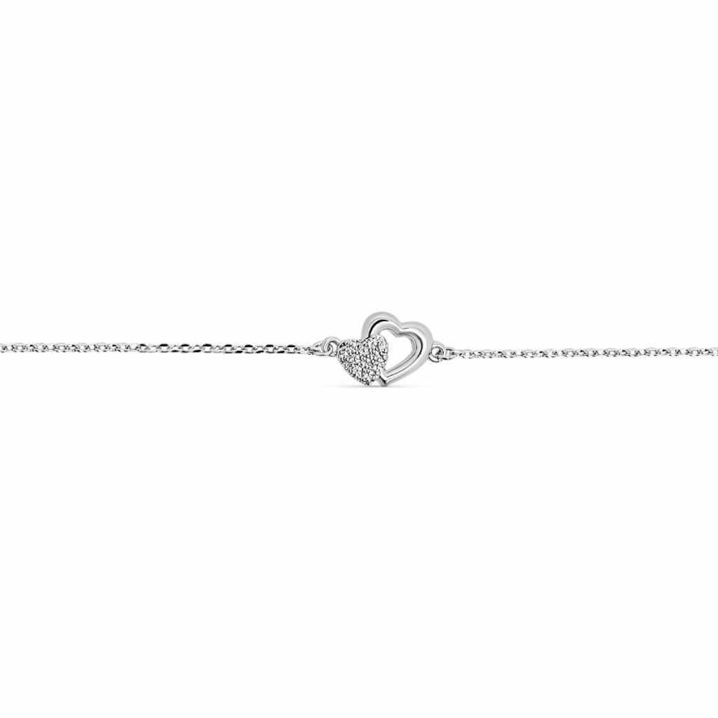 Silver Double Heart Bracelet | Effy