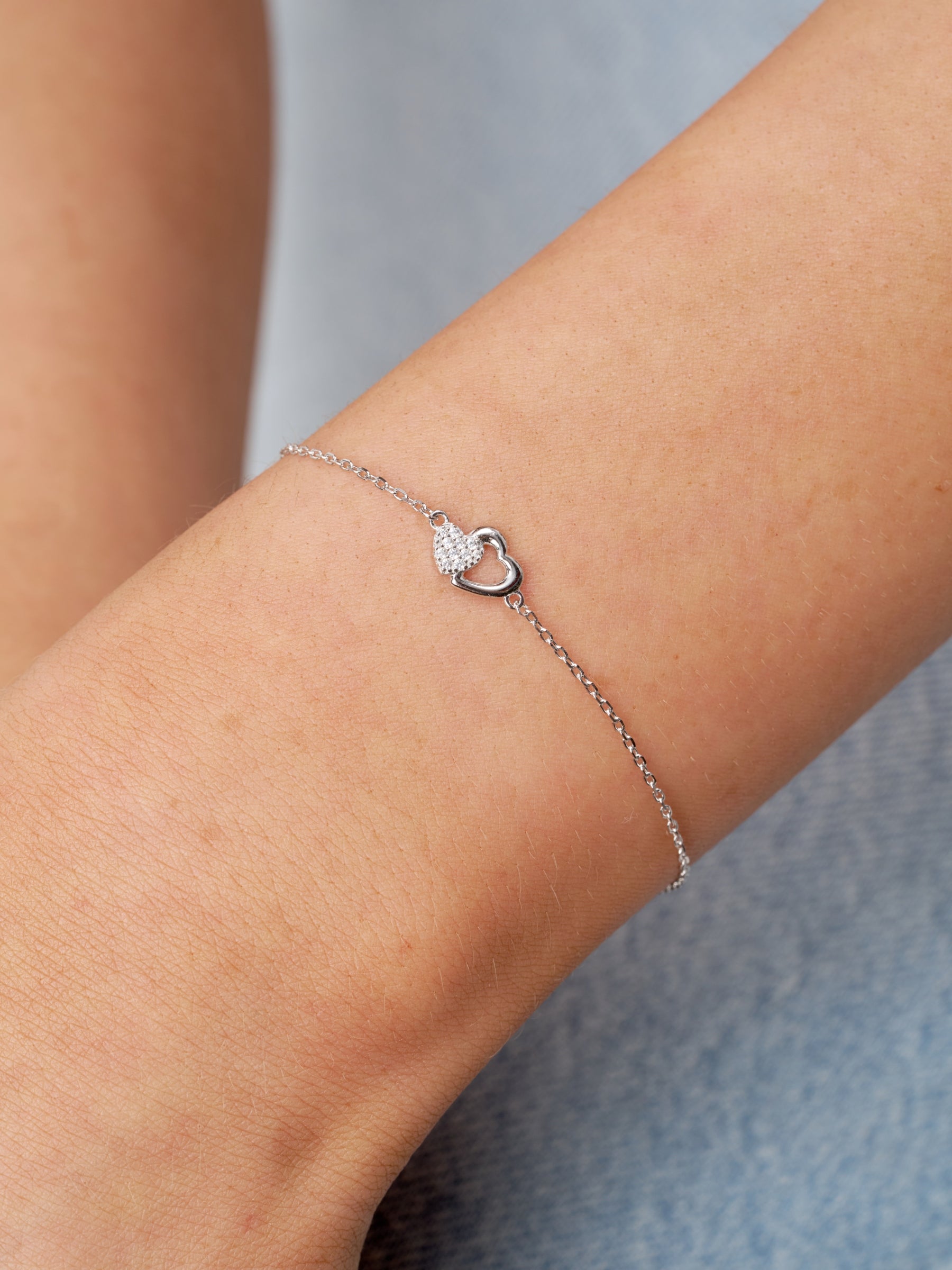 Silver Double Heart Bracelet | Effy