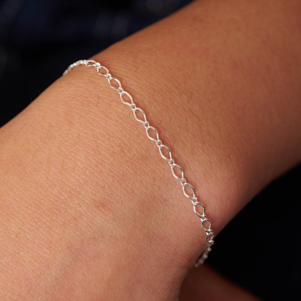 Silver Figaro Chain Bracelet