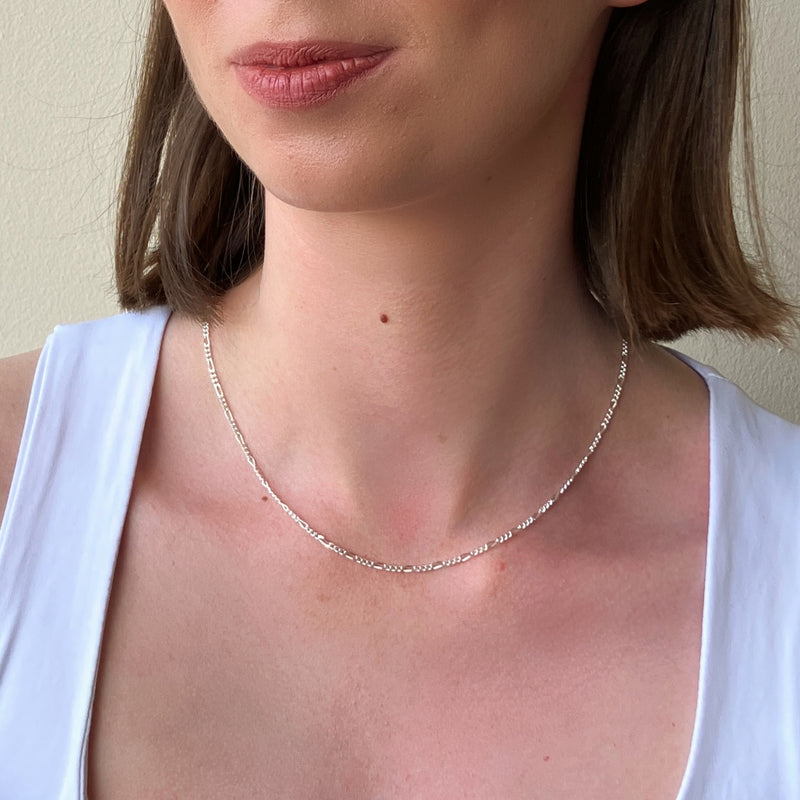 Silver Figaro Chain Necklace | Verona