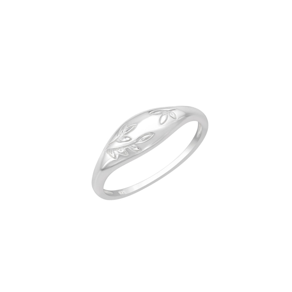 Silver Floral Dome Ring