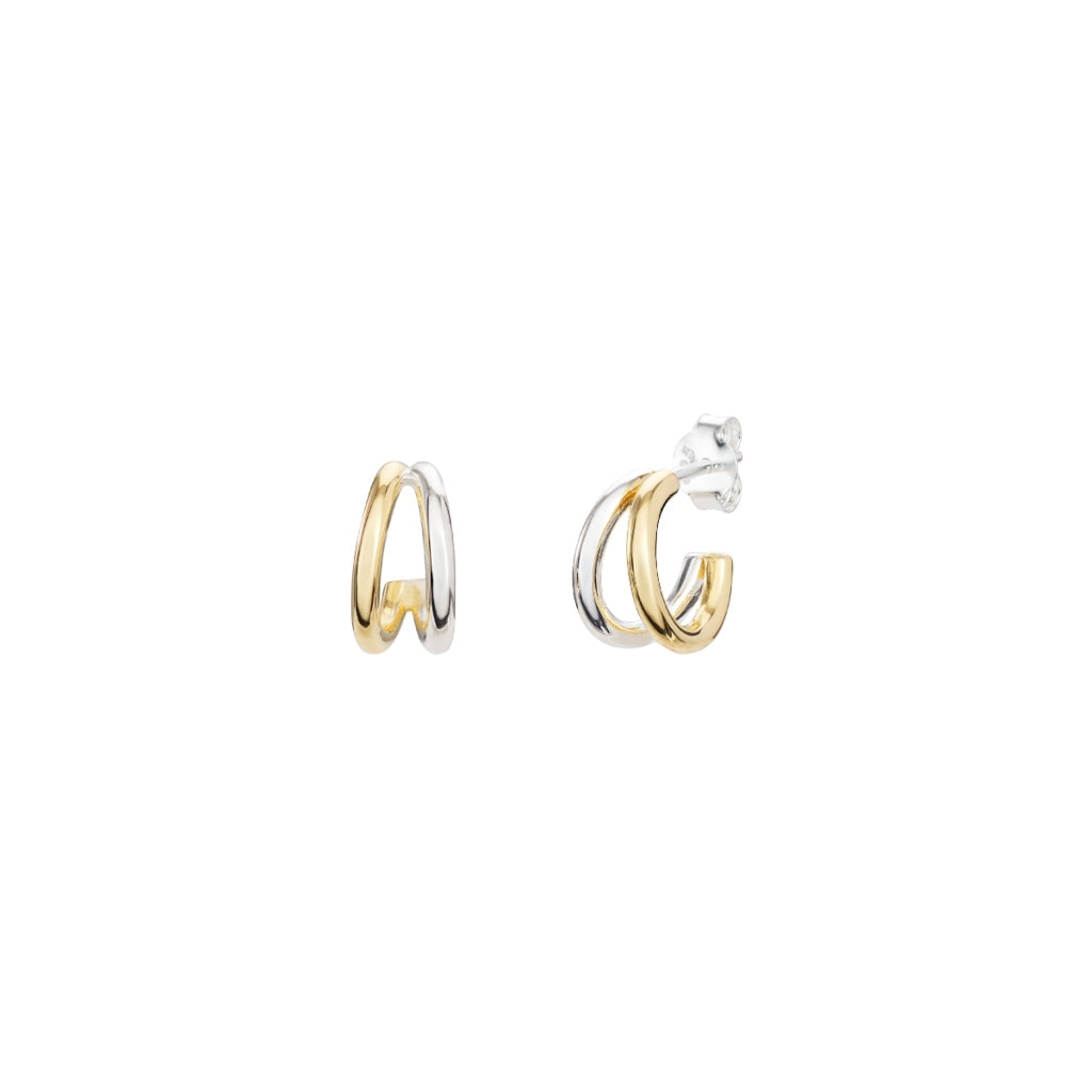 Silver & Gold Double Hoop Earrings | Agde