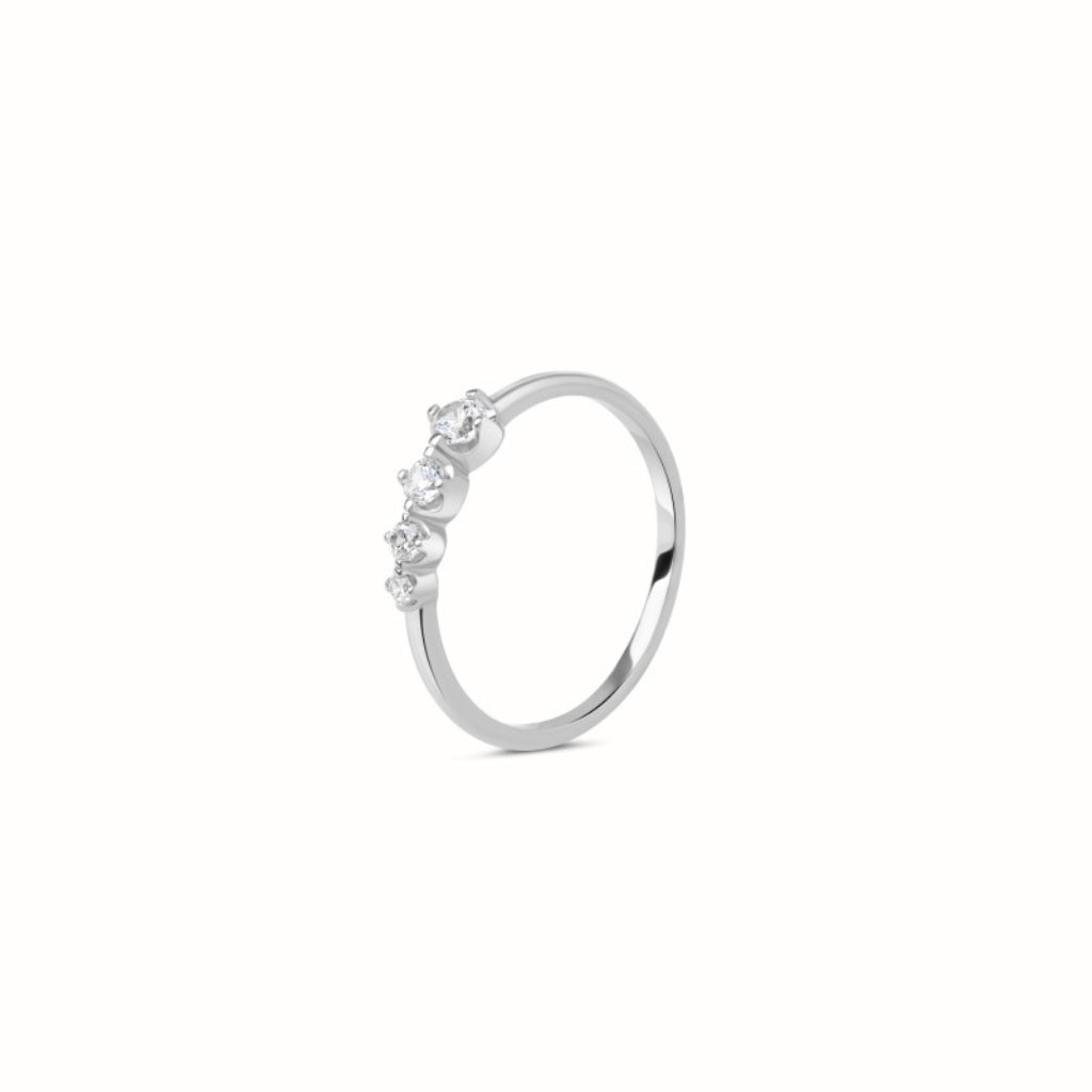 Silver Graduated Multi Stone Ring | Koti