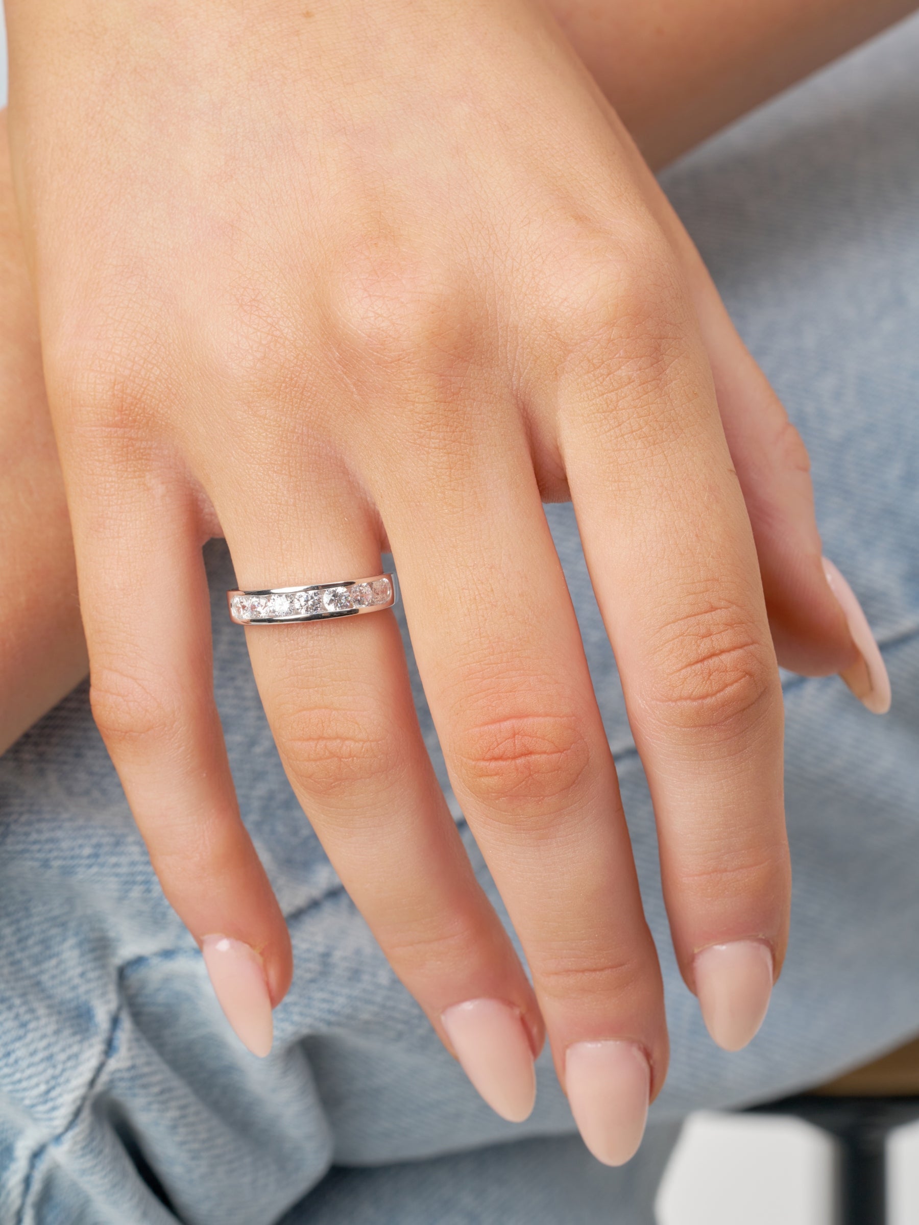 Silver Half Eternity Ring | Nali