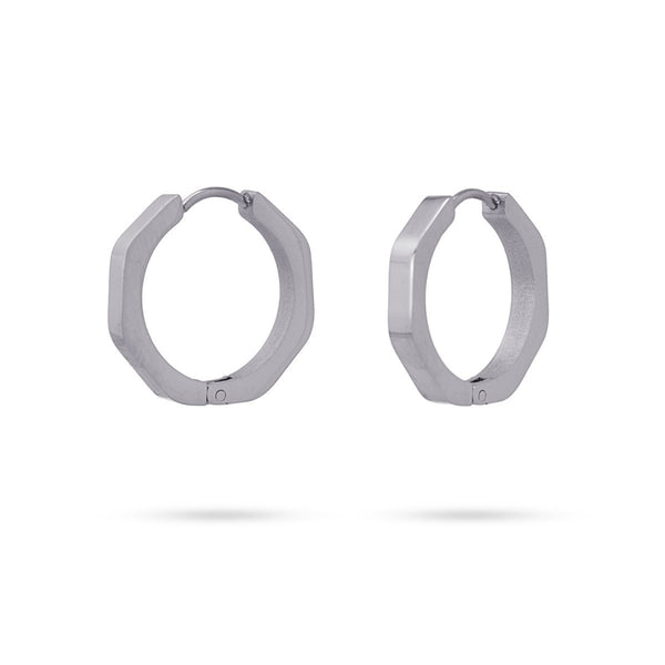 Silver Hexagon Hoop Earrings | Anartxy