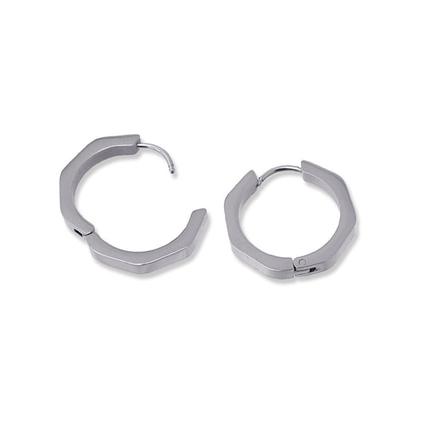 Silver Hexagon Hoop Earrings | Anartxy