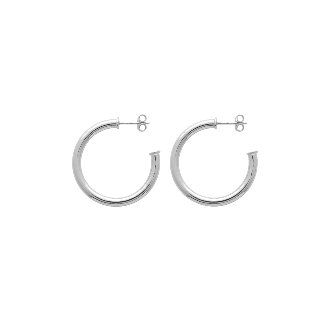 Silver Hoop Stud Earrings | Deauville