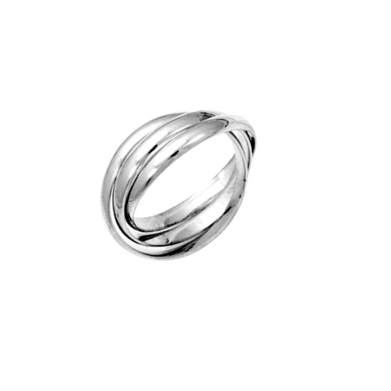 Silver Interlocking Triple Band Ring